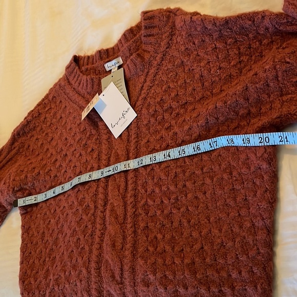 Love, Fire Cable Knit Ballon Sleeve Sweater - Picture 7 of 9